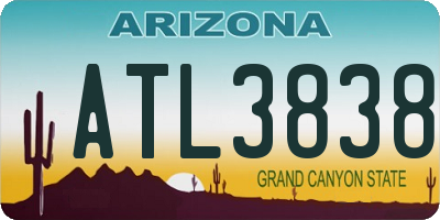 AZ license plate ATL3838
