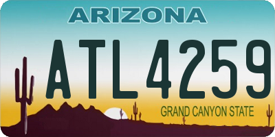 AZ license plate ATL4259