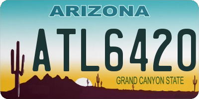 AZ license plate ATL6420