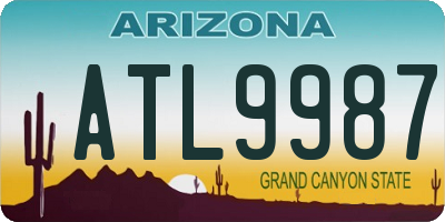 AZ license plate ATL9987