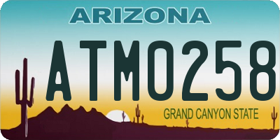 AZ license plate ATM0258