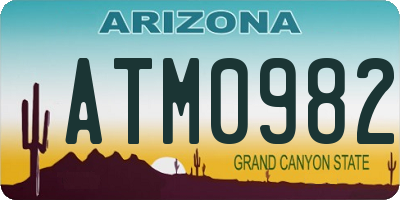 AZ license plate ATM0982