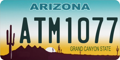 AZ license plate ATM1077
