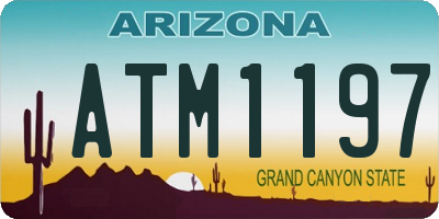 AZ license plate ATM1197