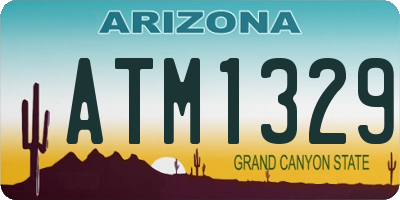 AZ license plate ATM1329