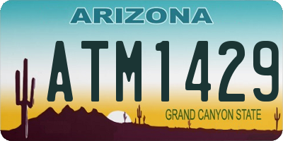 AZ license plate ATM1429