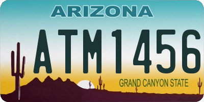 AZ license plate ATM1456