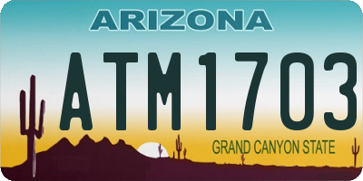 AZ license plate ATM1703