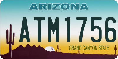 AZ license plate ATM1756