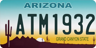AZ license plate ATM1932