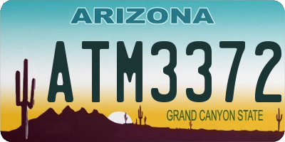 AZ license plate ATM3372