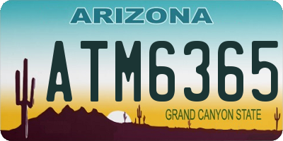 AZ license plate ATM6365