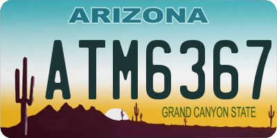 AZ license plate ATM6367