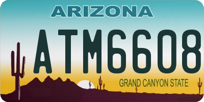 AZ license plate ATM6608