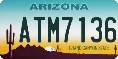 AZ license plate ATM7136