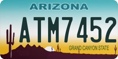 AZ license plate ATM7452
