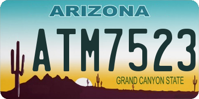 AZ license plate ATM7523