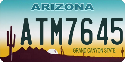 AZ license plate ATM7645