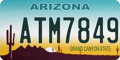 AZ license plate ATM7849