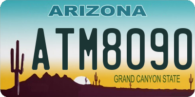 AZ license plate ATM8090