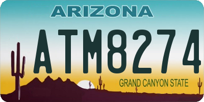 AZ license plate ATM8274