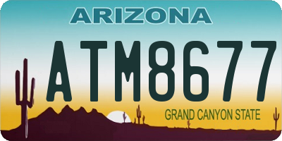 AZ license plate ATM8677