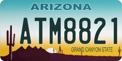 AZ license plate ATM8821