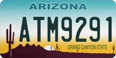 AZ license plate ATM9291