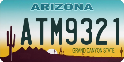 AZ license plate ATM9321