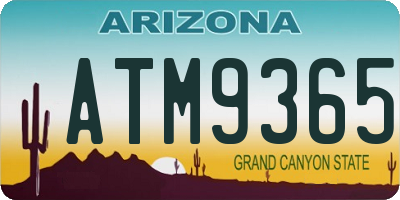 AZ license plate ATM9365