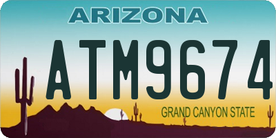 AZ license plate ATM9674