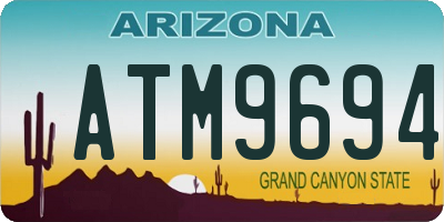 AZ license plate ATM9694