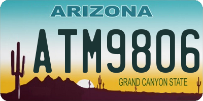 AZ license plate ATM9806
