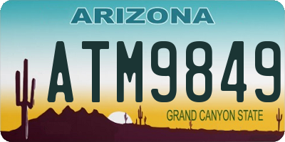 AZ license plate ATM9849