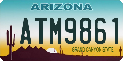 AZ license plate ATM9861