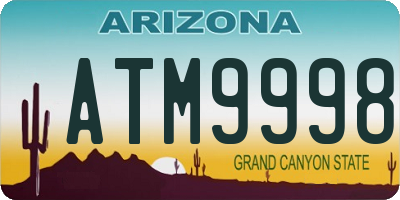 AZ license plate ATM9998