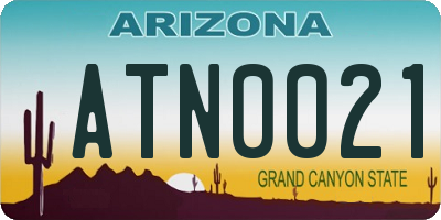AZ license plate ATN0021