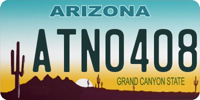 AZ license plate ATN0408