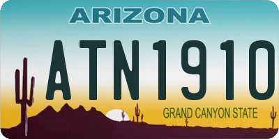 AZ license plate ATN1910