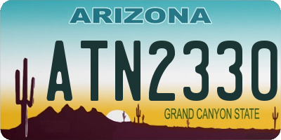 AZ license plate ATN2330