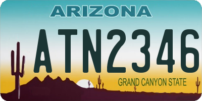 AZ license plate ATN2346