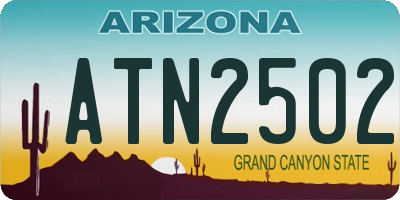 AZ license plate ATN2502