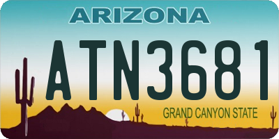 AZ license plate ATN3681