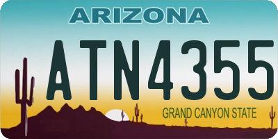 AZ license plate ATN4355