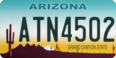 AZ license plate ATN4502