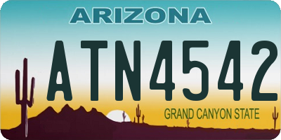 AZ license plate ATN4542