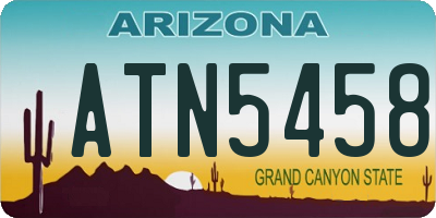 AZ license plate ATN5458