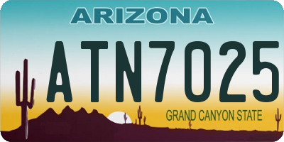 AZ license plate ATN7025