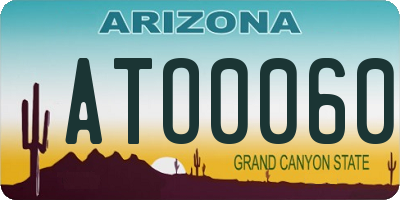 AZ license plate ATO0060