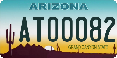 AZ license plate ATO0082